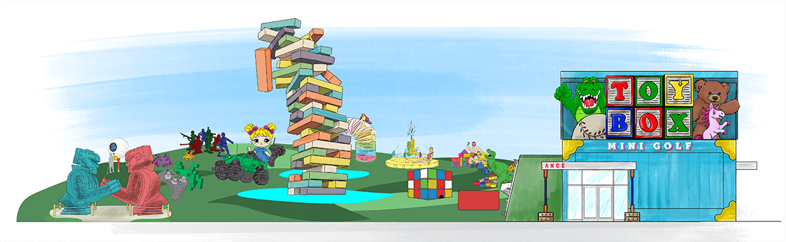 mini golf course builders illustration